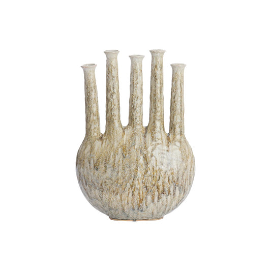 Vase décoratif en céramique à cinq tubes pour fleurs - 15 x 15 x 25