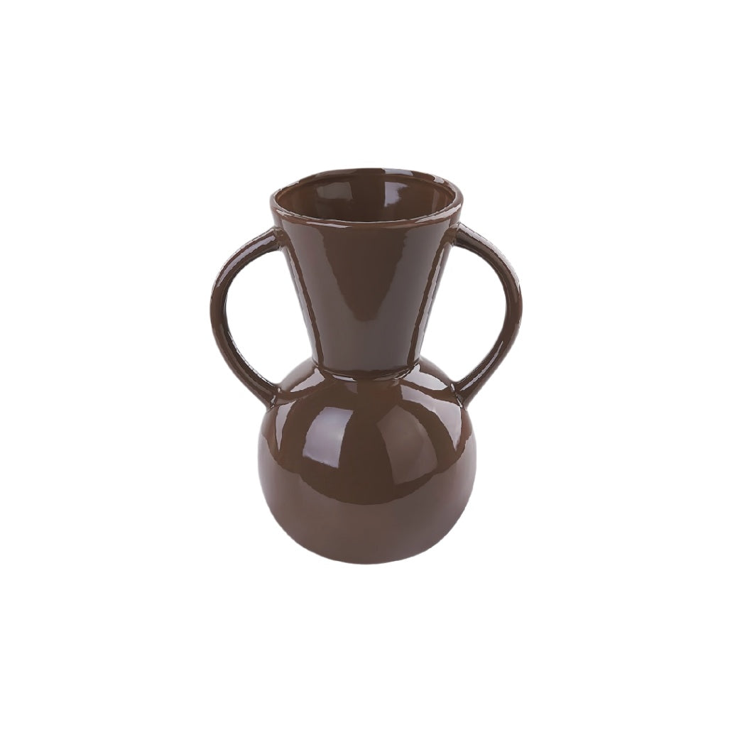 Vase décoratif en céramique pour aménagement intérieur - 12 x 12 x 25