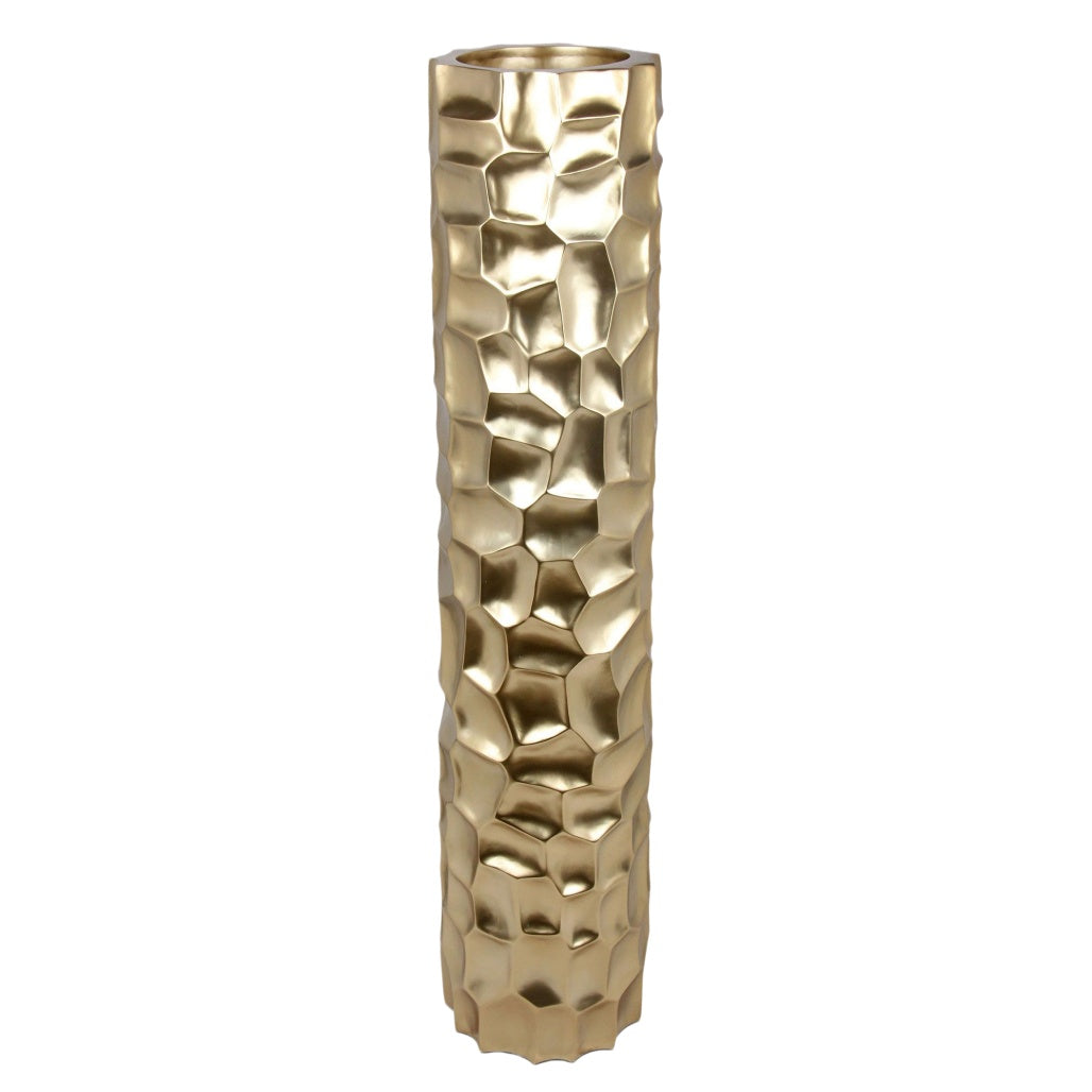 Vase décoratif en métal doré pour intérieur moderne - 30 x 10 x 10