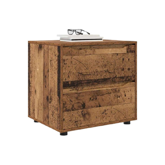 Table de nuit en bois recyclé pour rangement dans la chambre - 40 x 40 x 40
