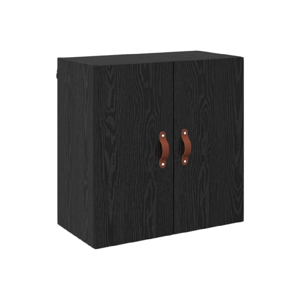 Meuble de rangement noir en bois mélaminé - Salle de séjour ou bureau - 80 x 40 x 80